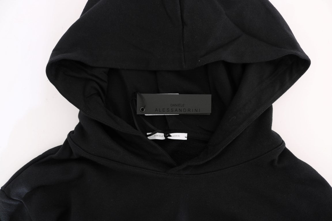 Black Gym Casual Hooded Cotton Sweater