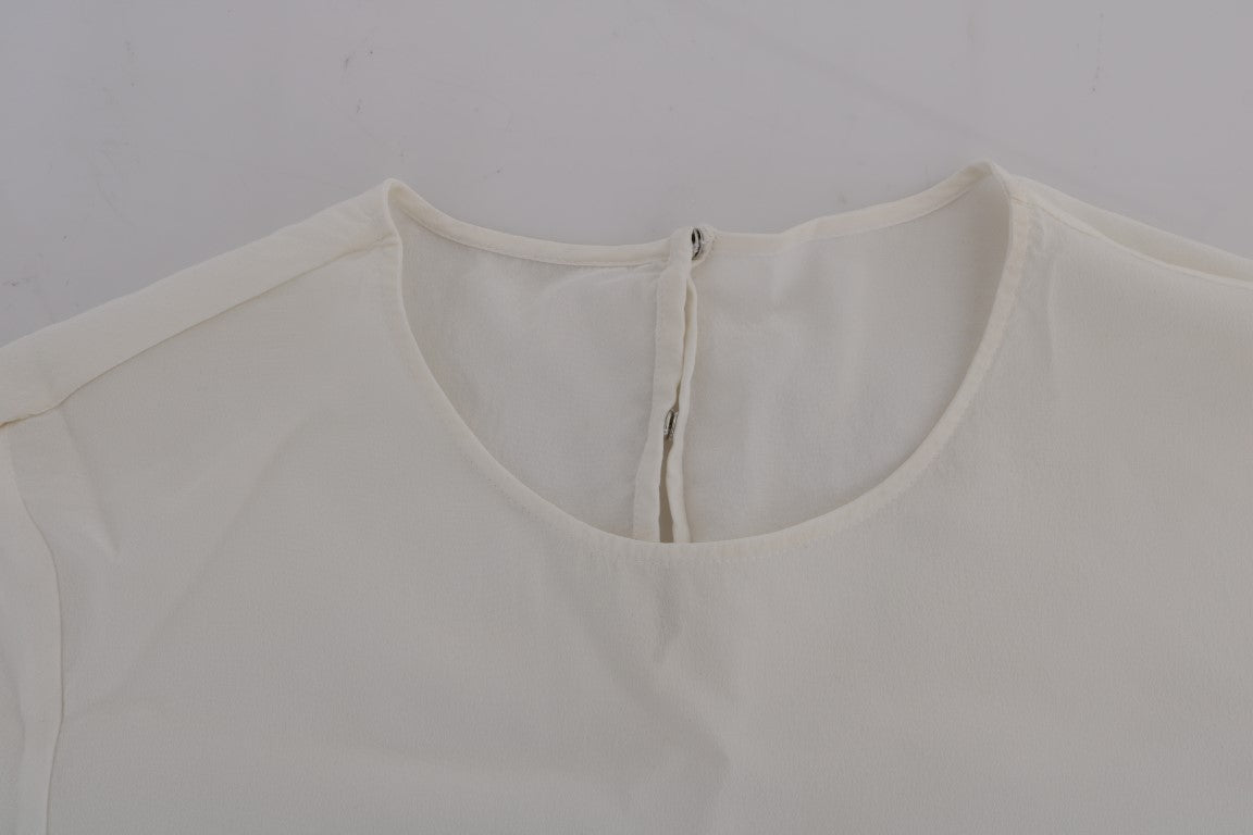 White Silk ITALIA IS LOVE Blouse T-shirt