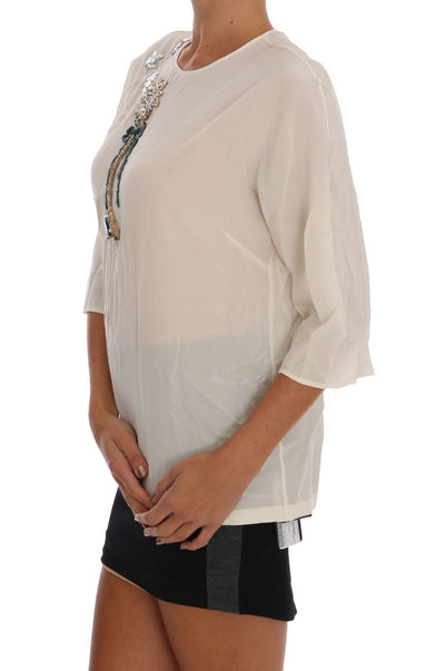 White SICILY Crystal Blouse