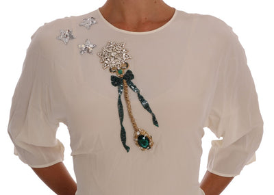 White SICILY Crystal Blouse