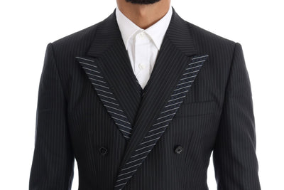 Gray Double Breasted 3 Piece Suit