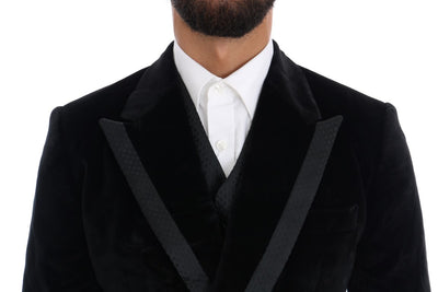 Black Velvet Slim Double Breasted Suit