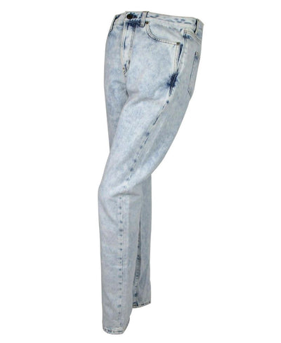 Women's Blue Cotton Snow Wash Denim Jeans