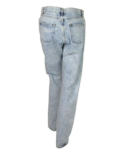 Women's Blue Cotton Snow Wash Denim Jeans