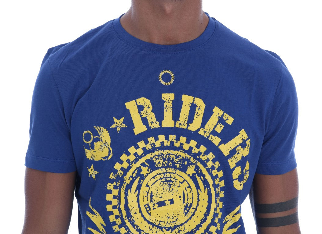 Blue Cotton RIDERS Crewneck T-Shirt