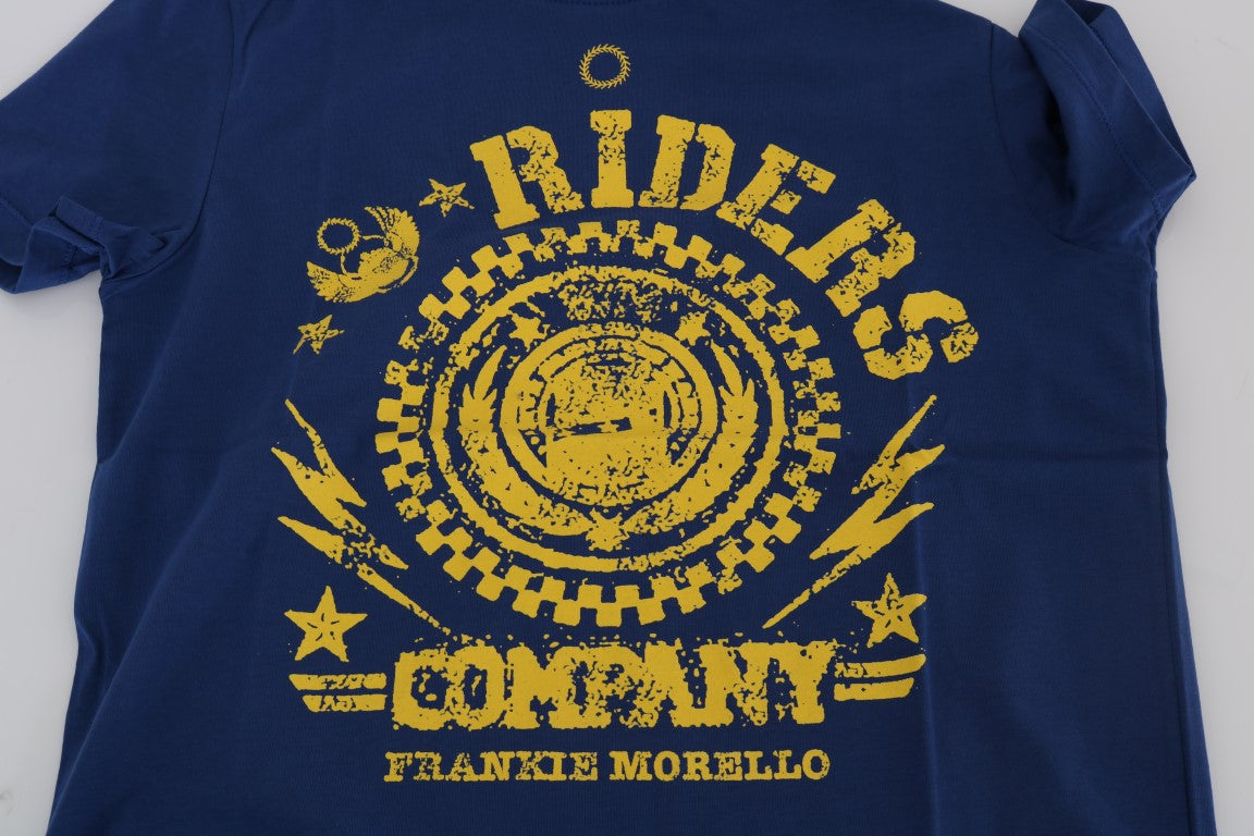 Blue Cotton RIDERS Crewneck T-Shirt