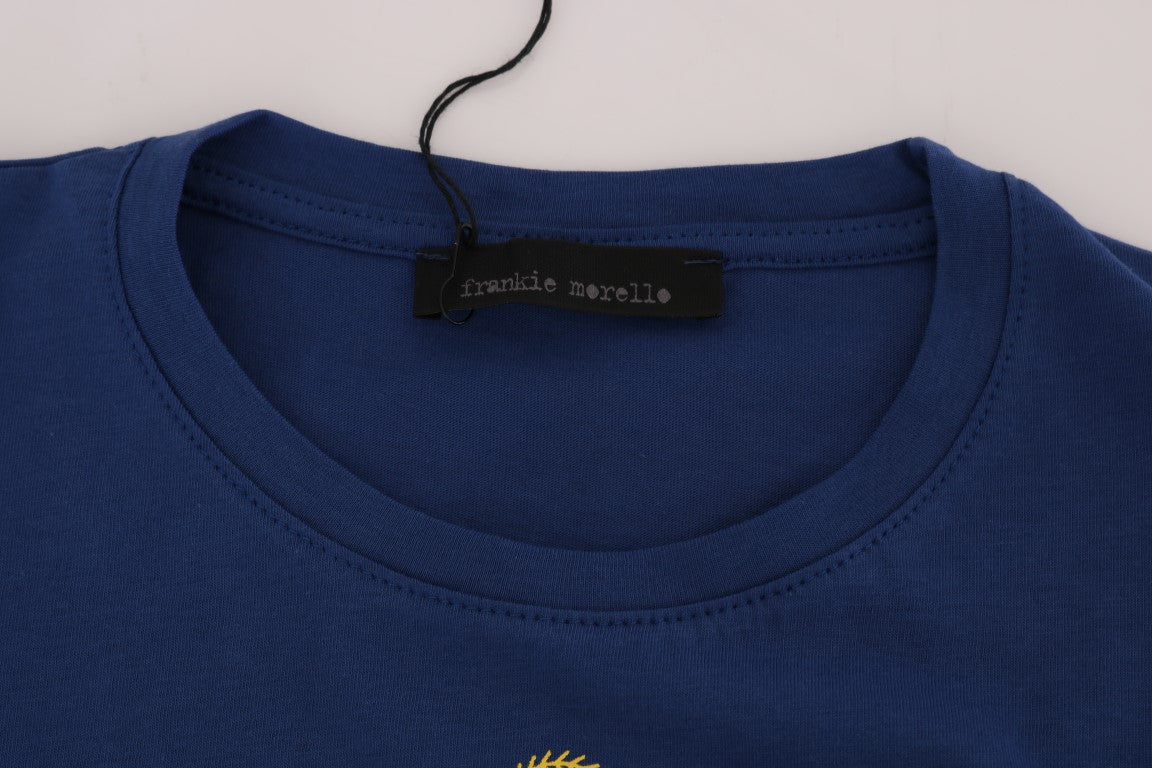 Blue Cotton RIDERS Crewneck T-Shirt