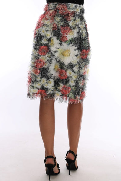 Floral Patterned Pencil Straight Skirt