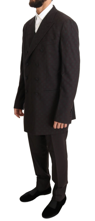 Bordeaux Wool Stretch Long 3 Piece Suit