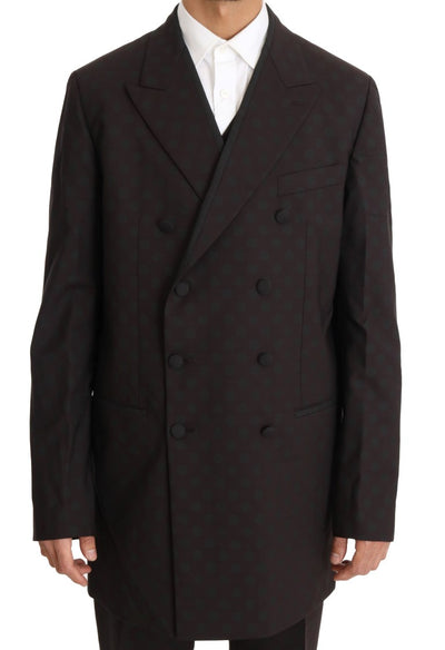 Bordeaux Wool Stretch Long 3 Piece Suit