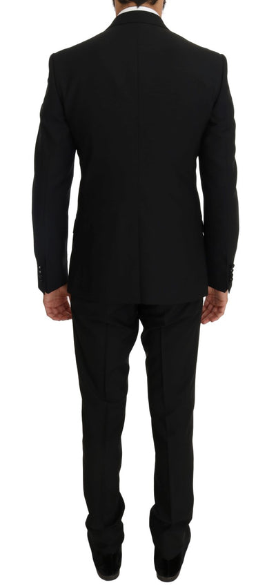 Black Wool Silk Saxophone Slim Fit Suit