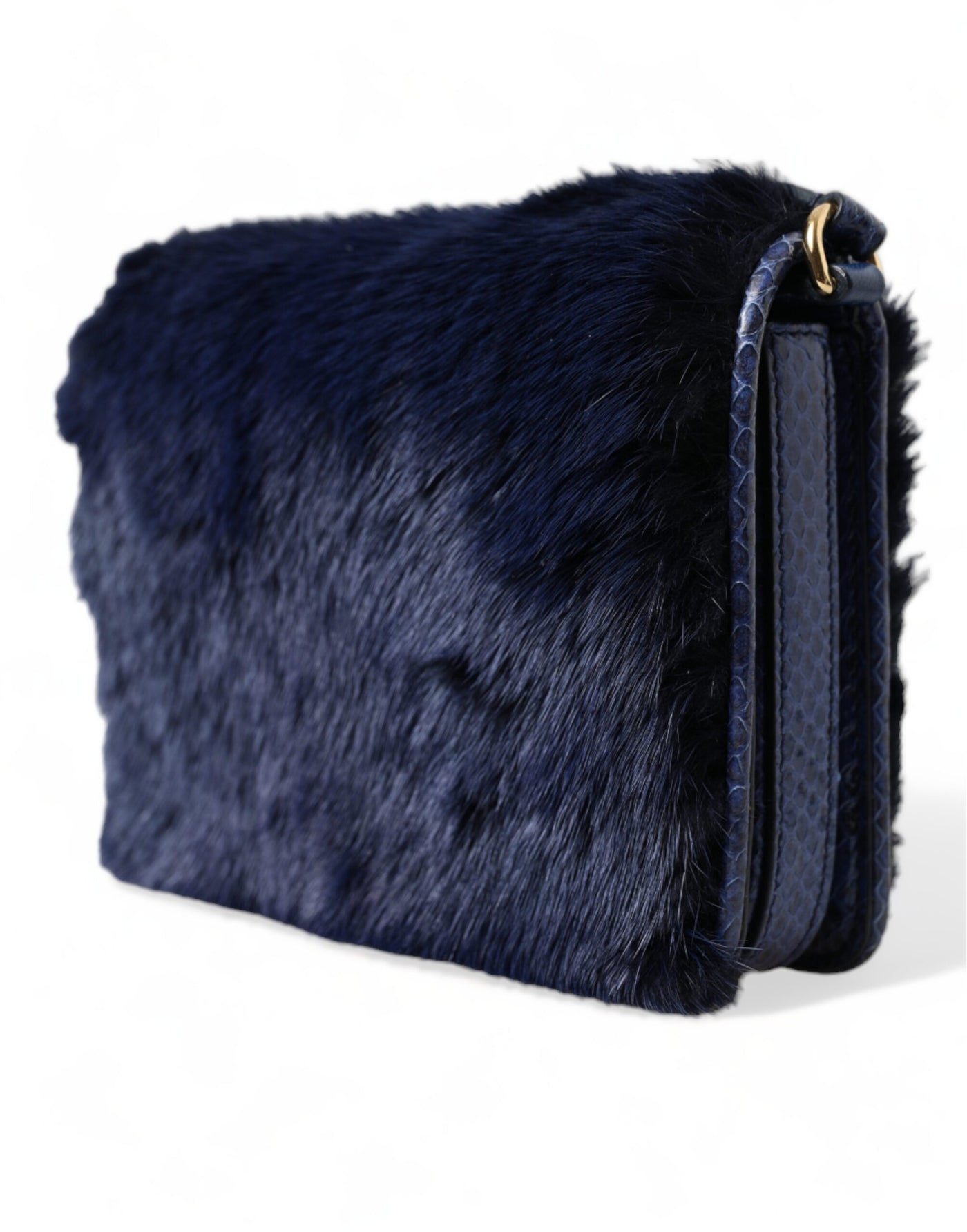 Dark Blue Fur Ayers Lily Twist Crossbody Shoulder Bag