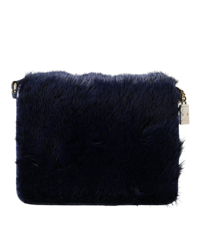 Dark Blue Fur Ayers Lily Twist Crossbody Shoulder Bag