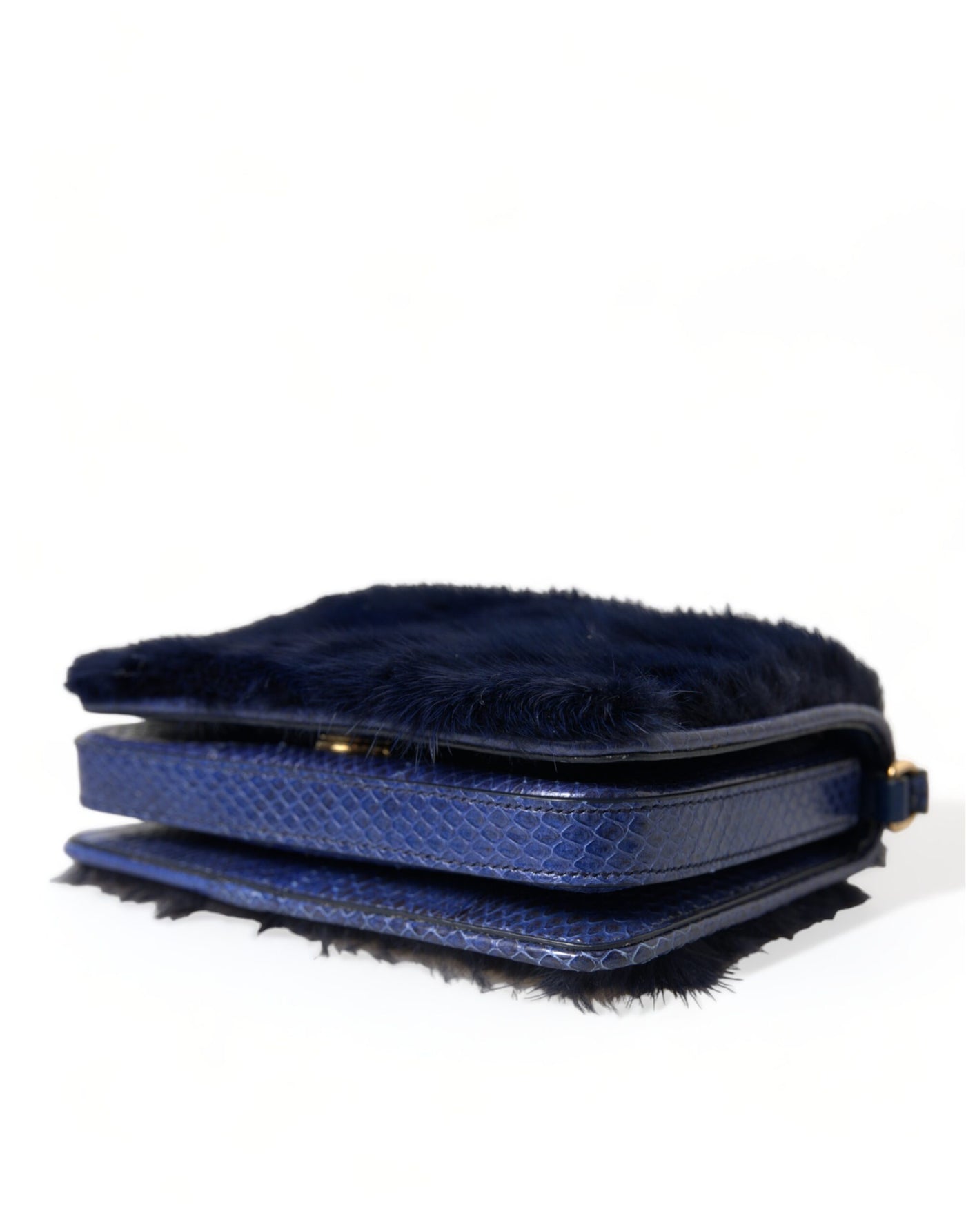 Dark Blue Fur Ayers Lily Twist Crossbody Shoulder Bag