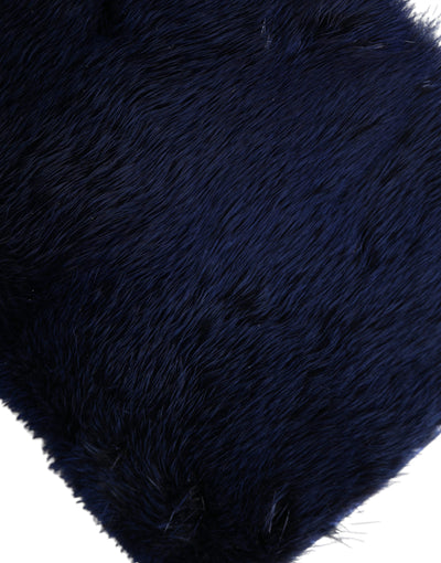 Dark Blue Fur Ayers Lily Twist Crossbody Shoulder Bag