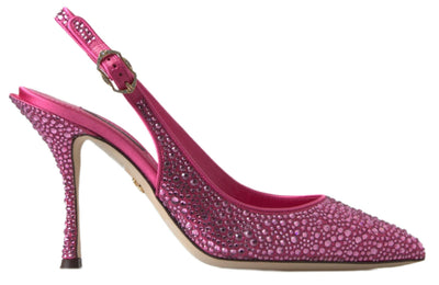 Pink Slingbacks Crystal Pumps Shoes