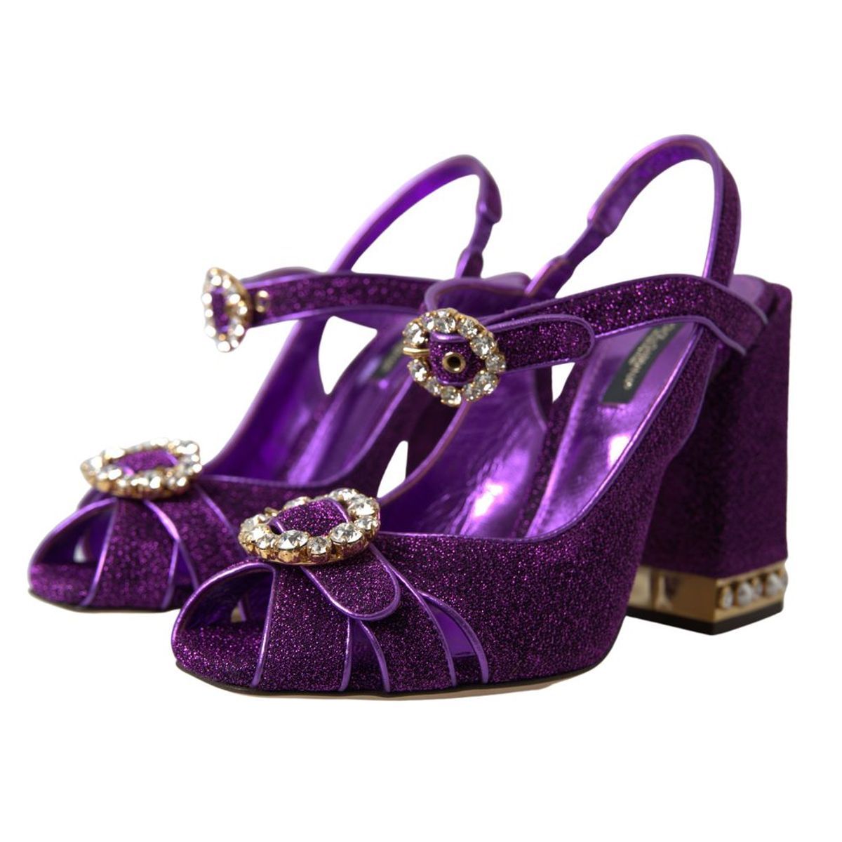 Purple Ankle Strap Sandals Crystal Shoes