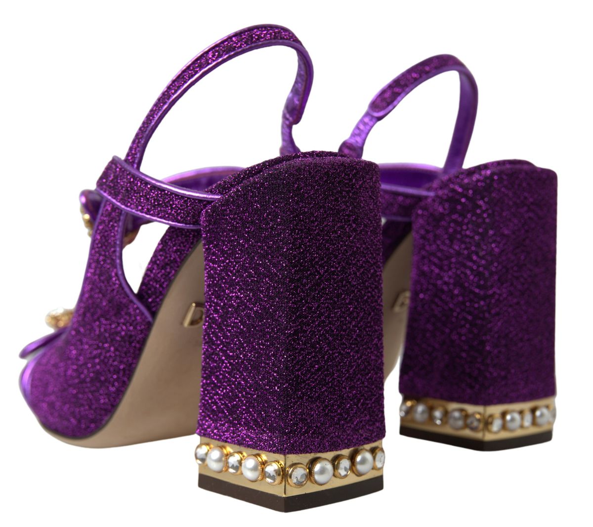 Purple Ankle Strap Sandals Crystal Shoes