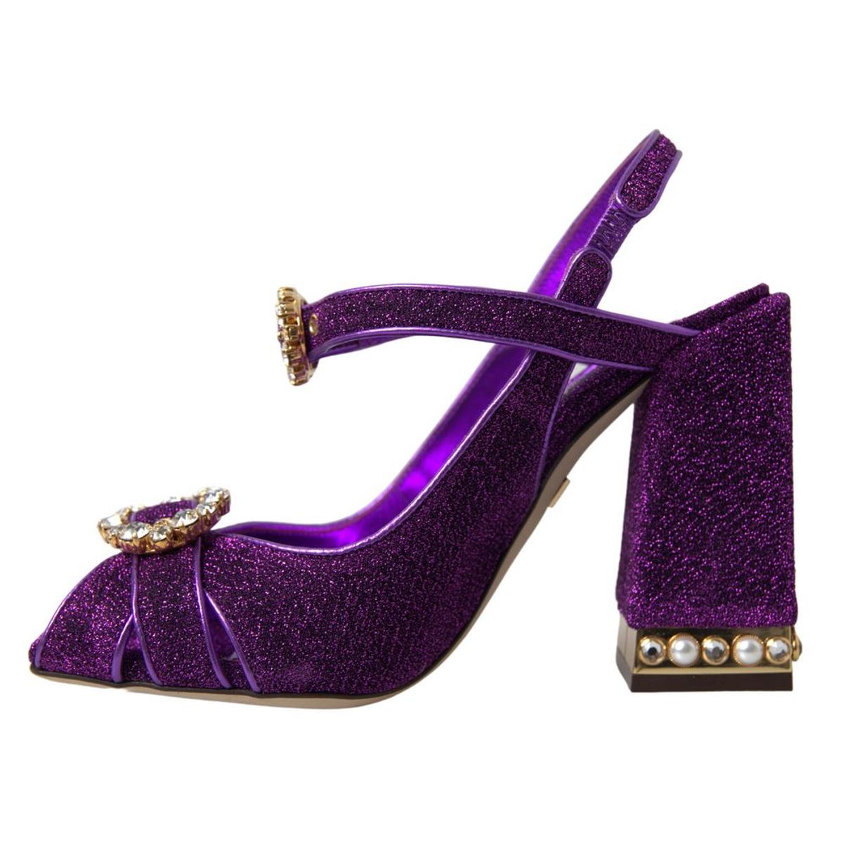 Purple Ankle Strap Sandals Crystal Shoes