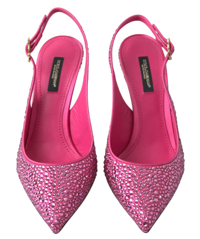 Pink Slingbacks Crystal Pumps Shoes