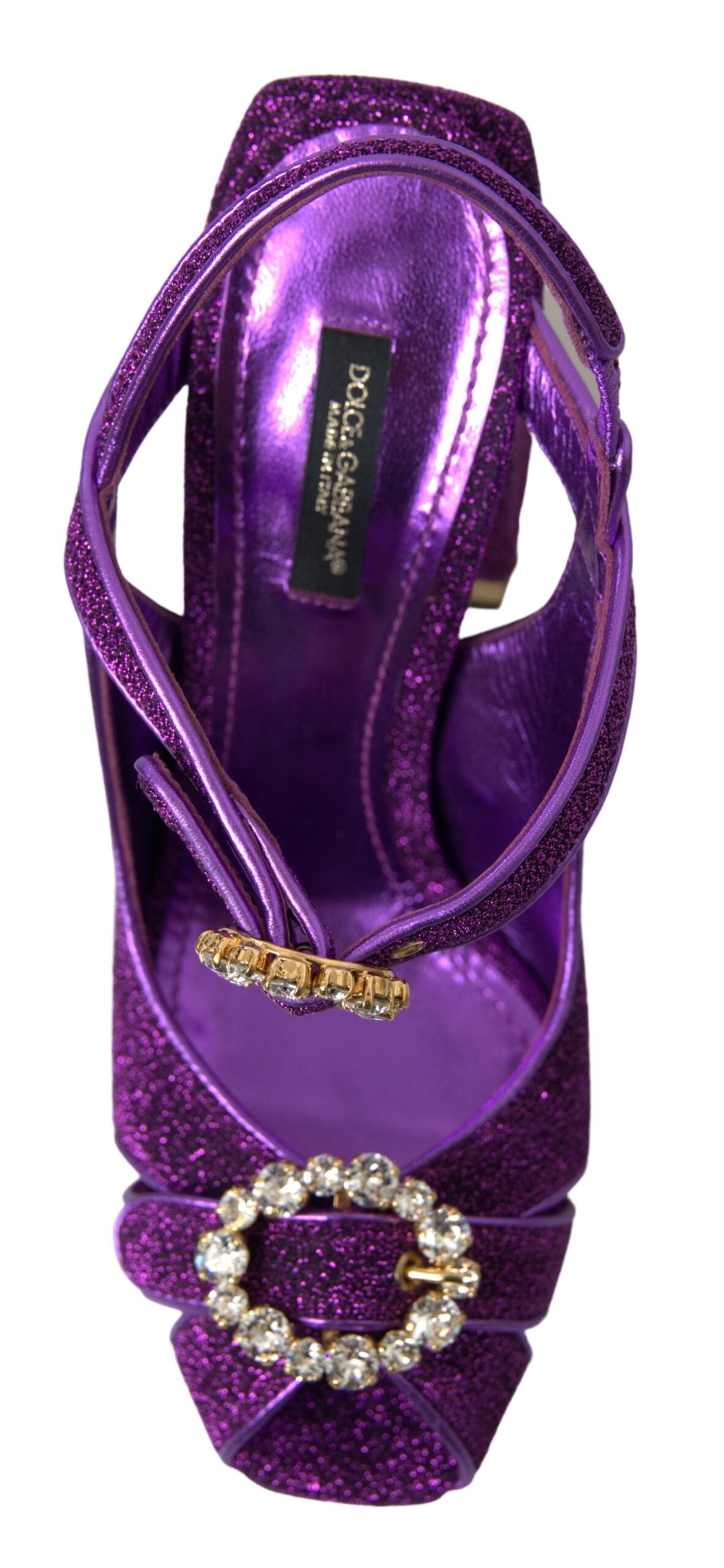 Purple Ankle Strap Sandals Crystal Shoes