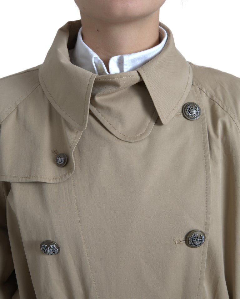 Khaki Double Breasted Trench Coat Jacket