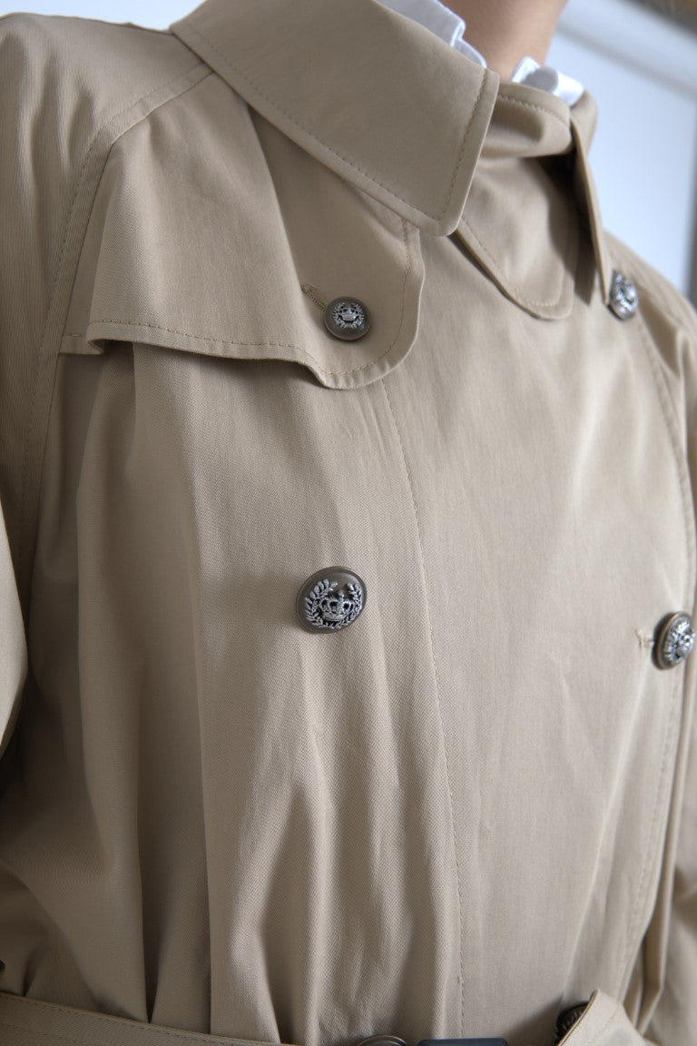 Khaki Double Breasted Trench Coat Jacket