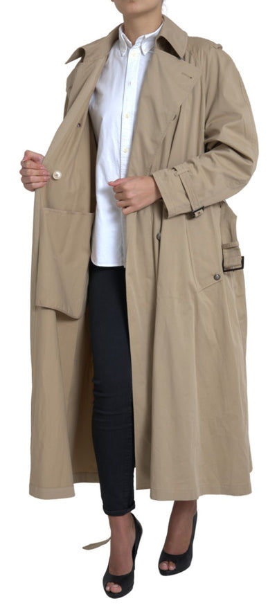 Khaki Double Breasted Trench Coat Jacket