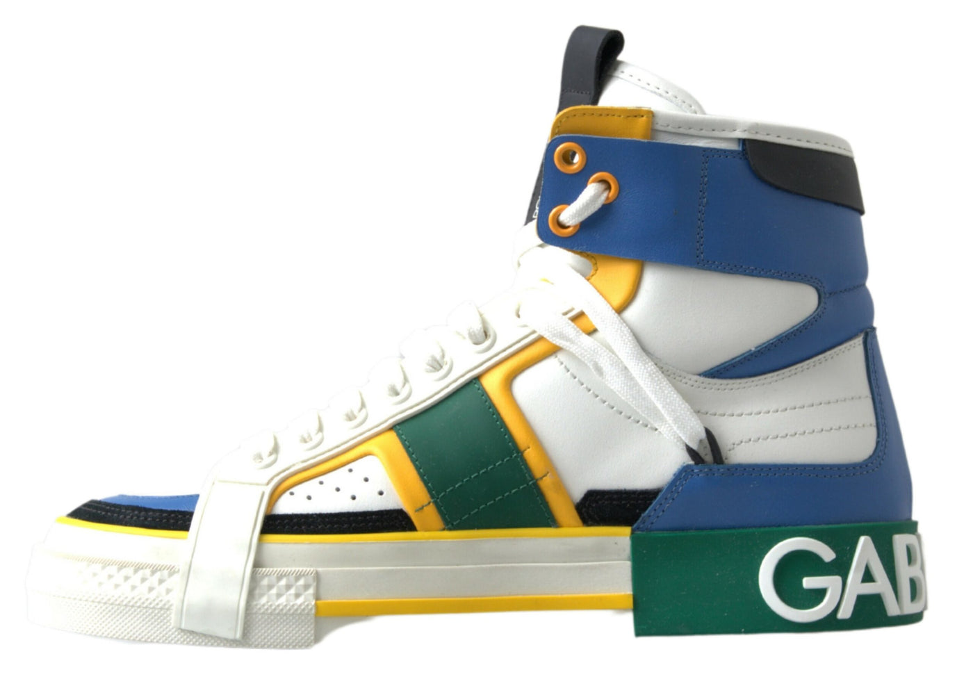 Multicolor Colorblock Leather High Top Sneakers Shoes