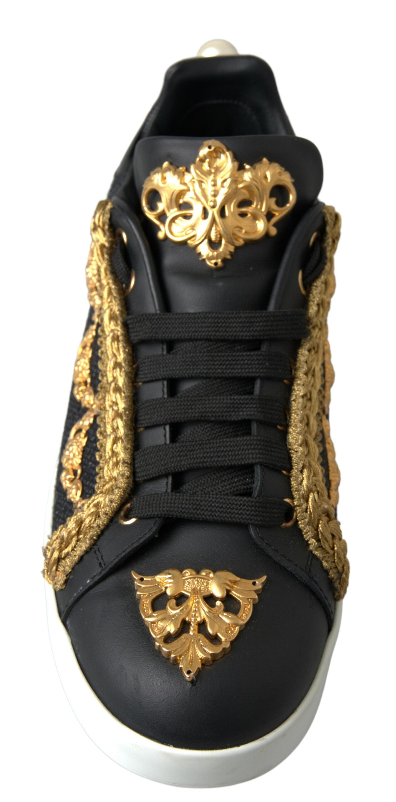 Black Gold Baroque Portofino Sneakers Shoes