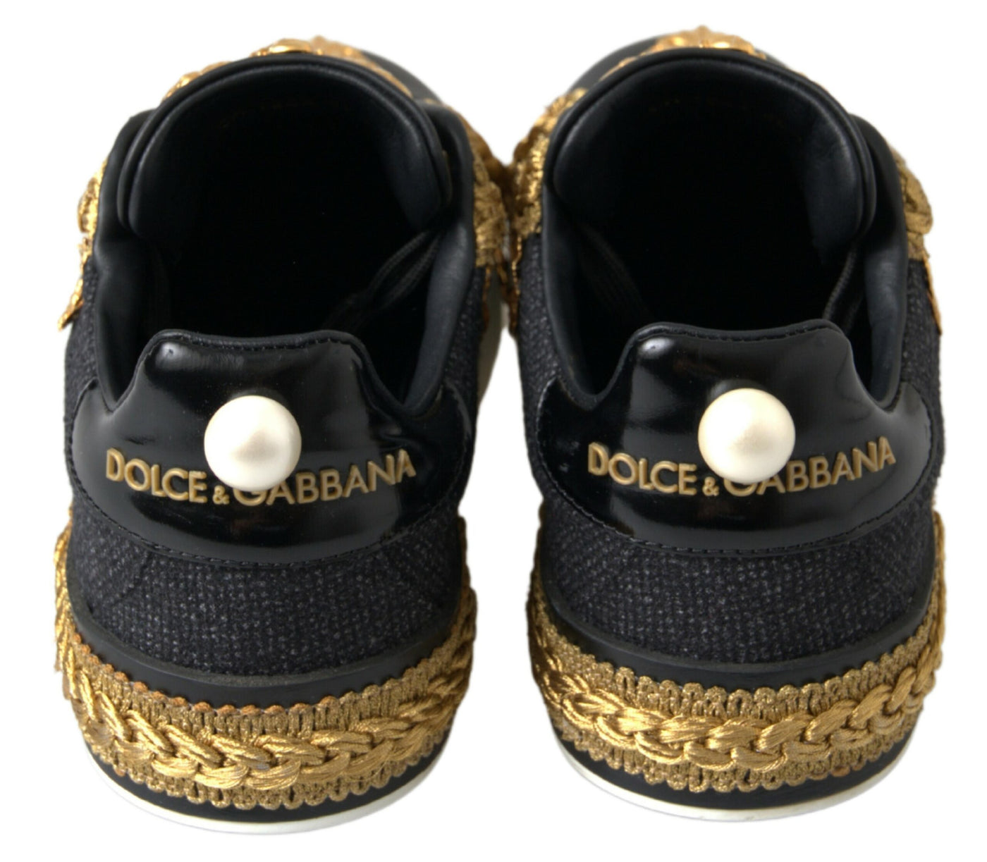 Black Gold Baroque Portofino Sneakers Shoes