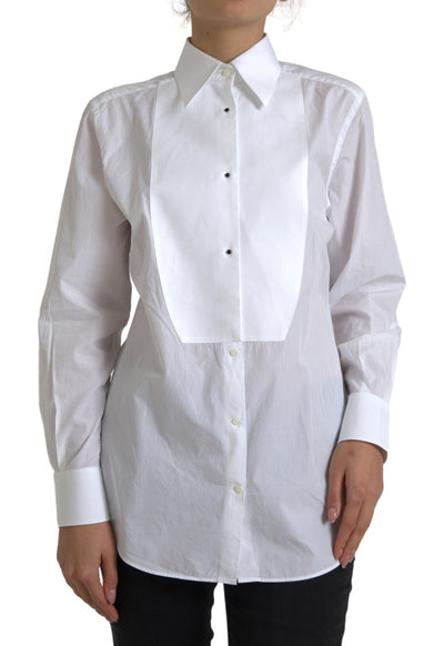 Cotton Collared Long Sleeves Shirt White