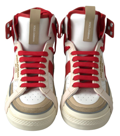 Multicolor Colorblock Leather High Top Sneakers Shoes