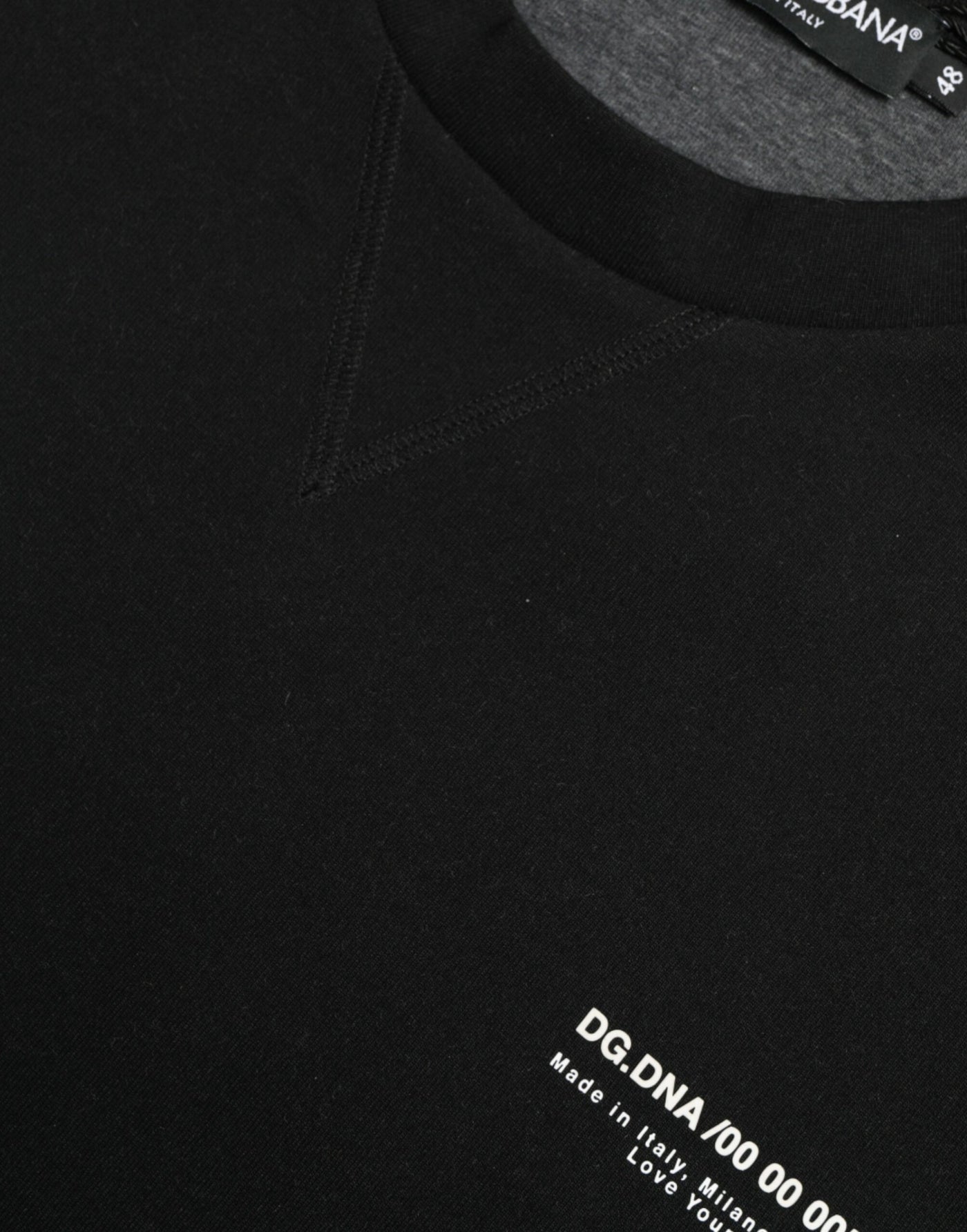 Black Cotton Blend Logo Pullover Sweater