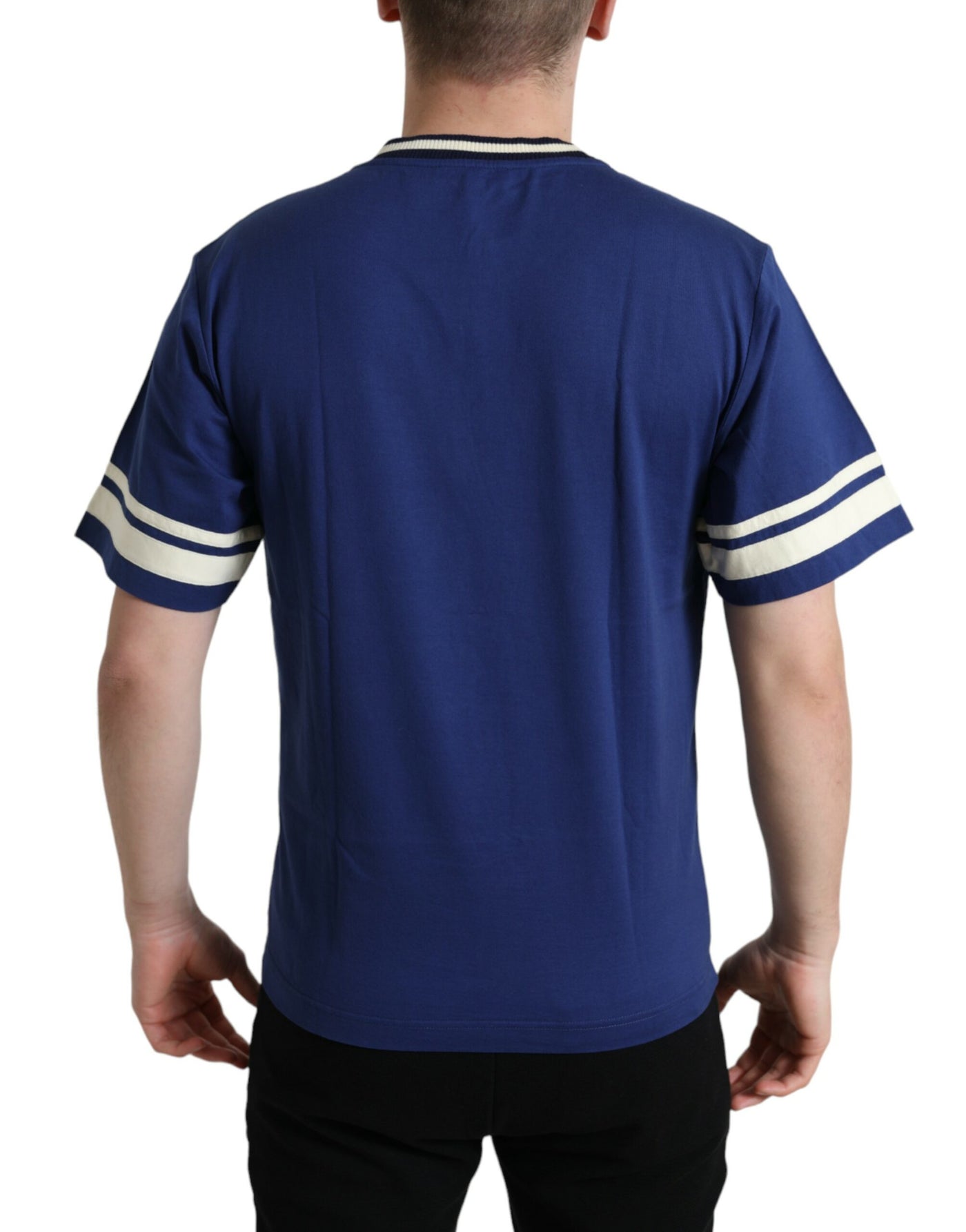 Blue Cotton DG Milano Crew Neck T-shirt