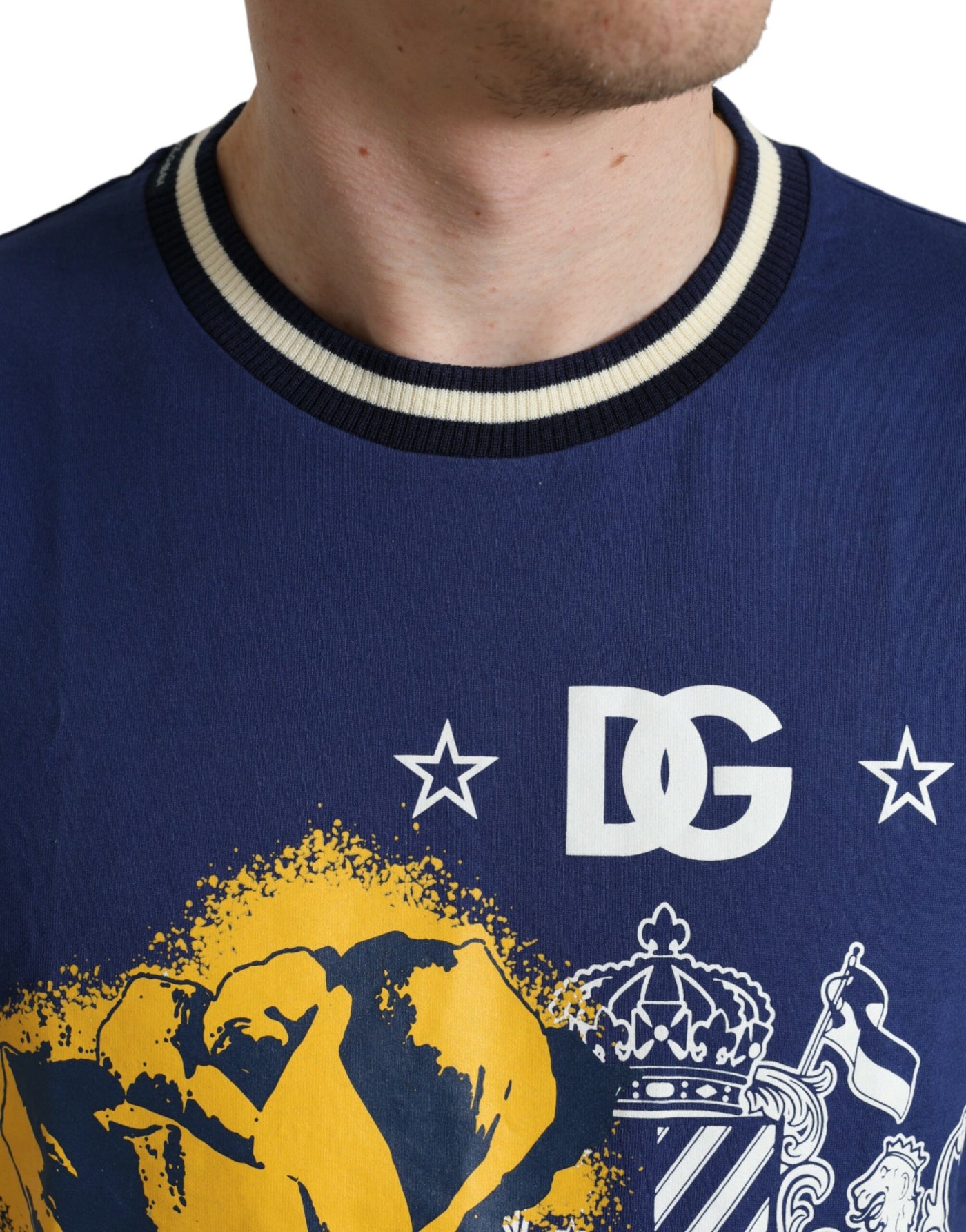 Blue Cotton DG Milano Crew Neck T-shirt