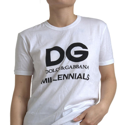 White Cotton MILLENNIALS Round Neck T-shirt