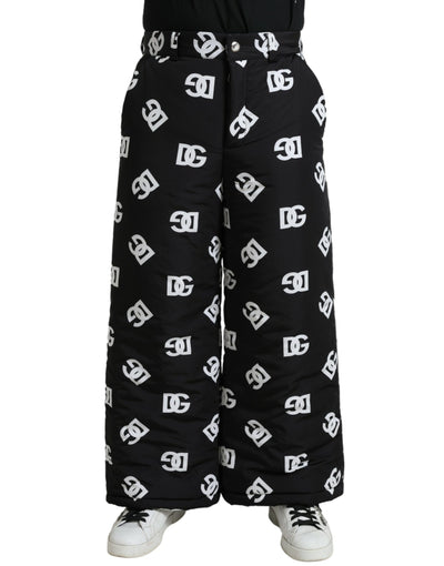 Black Logo DG Print Wide Leg Pants