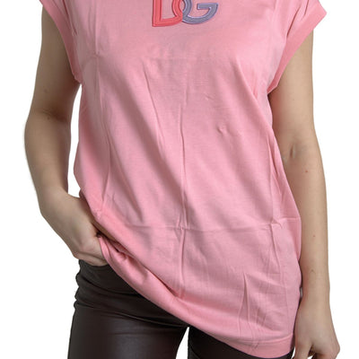 Pink Cotton DG Logo Crew Neck Tank T-shirt