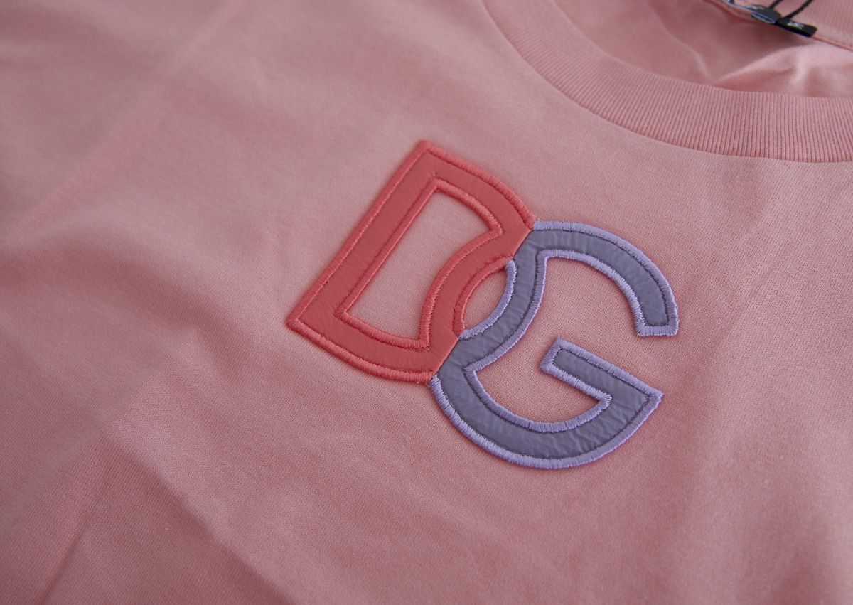 Pink Cotton DG Logo Crew Neck Tank T-shirt