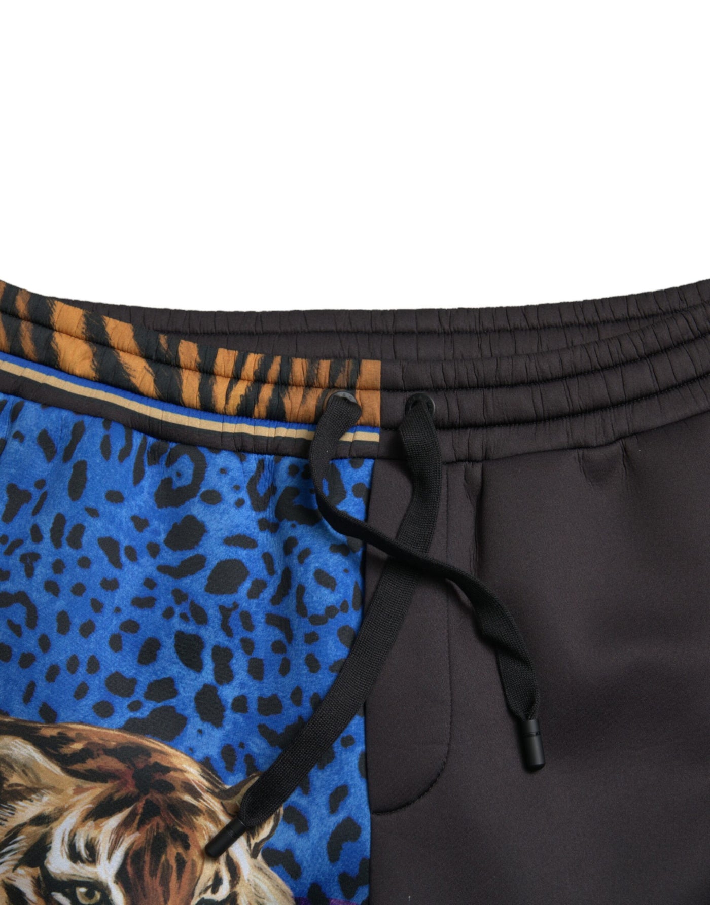 Black Blue Leopard Print Trouser Jogger Pants