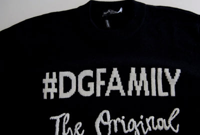 Black #DGFAMILY Crew Neck Pullover Sweater