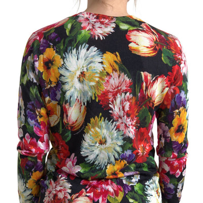 Multicolor Floral Button Cardigan Sweater