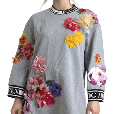 Gray DG Amore Queen Floral Pullover Sweater