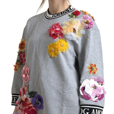 Gray DG Amore Queen Floral Pullover Sweater