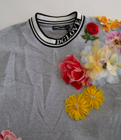 Gray DG Amore Queen Floral Pullover Sweater