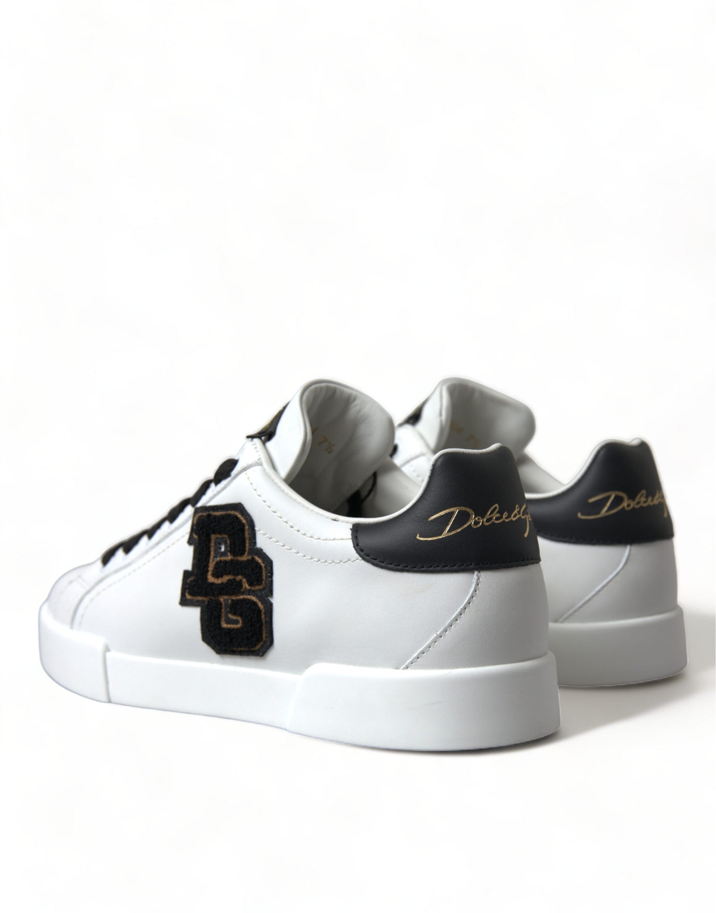 White Black Portofino Leather Shoes Sneakers