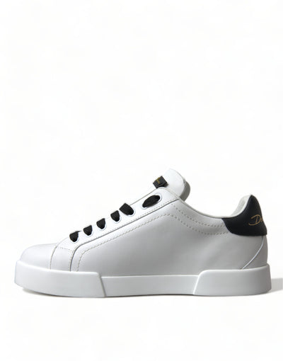 White Black Portofino Leather Shoes Sneakers