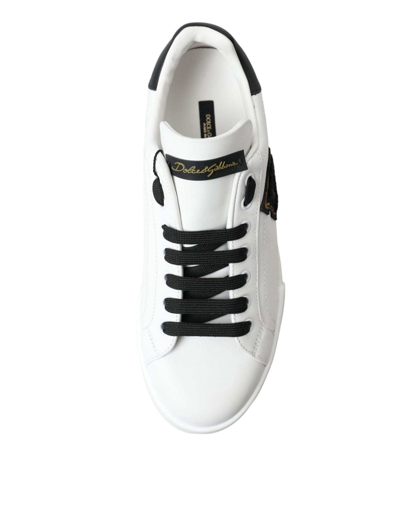 White Black Portofino Leather Shoes Sneakers