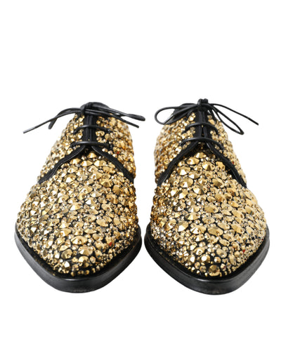 Black Gold Embellished Derby Dress Shoes